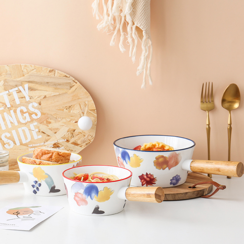 Soup Bowl with Handle - Soup bowls, serving bowls, noodle bowl, snack bowl, popcorn bowls | Bowls for dining & home decor