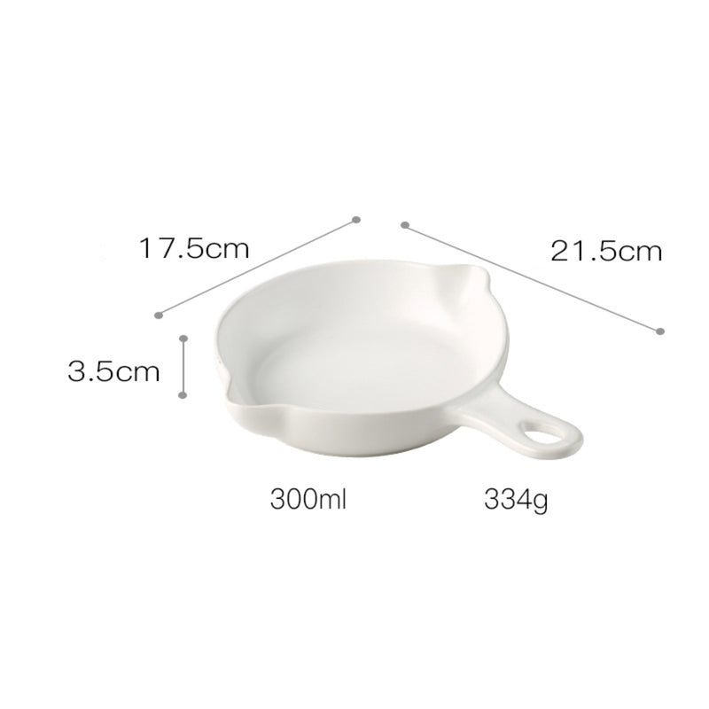 White Ceramic Dish With Handle - Baking Tray