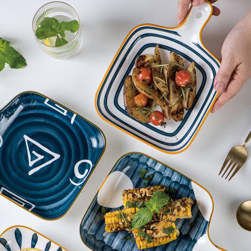 Ceramic Plate With Handle Nitori - Ceramic platter, serving platter, fruit platter | Plates for dining table & home decor