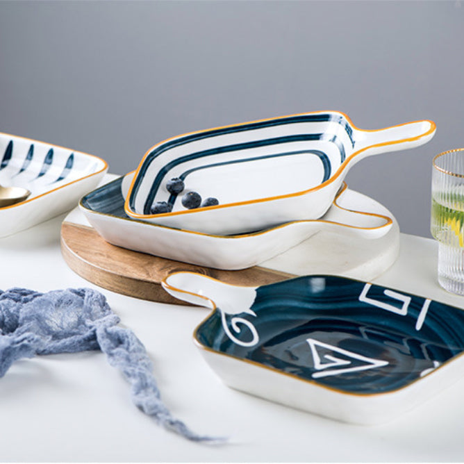 Ceramic Plate With Handle Nitori - Ceramic platter, serving platter, fruit platter | Plates for dining table & home decor