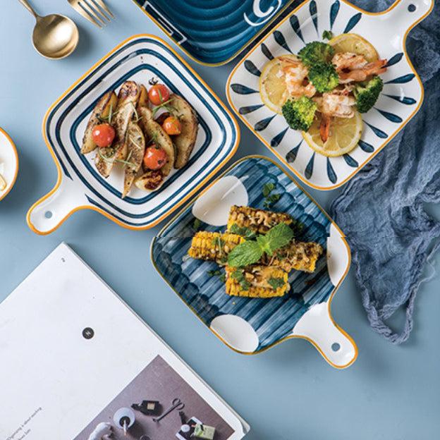 Ceramic Plate With Handle Nitori - Ceramic platter, serving platter, fruit platter | Plates for dining table & home decor