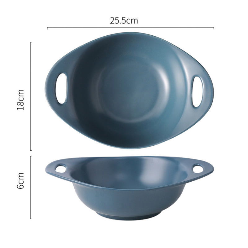 Baking Bowl With Handles Large - Bowl, ceramic bowl, serving bowls, noodle bowl, salad bowls, bowl with handle, baking bowls | Bowls for dining table & home decor