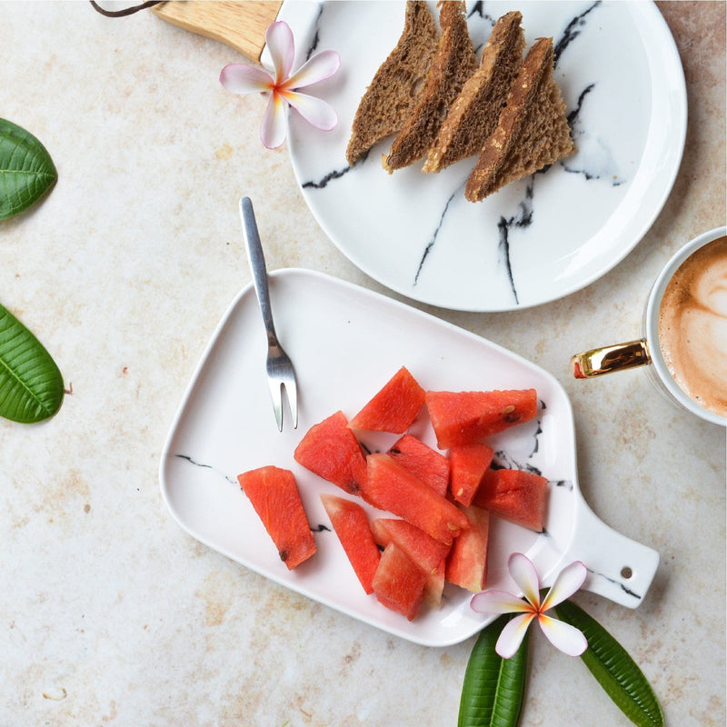 CHICERAMIC Ceramic marble pattern Platter-Small - Ceramic platter, serving platter, fruit platter, snack plate | Plates for dining table & home decor