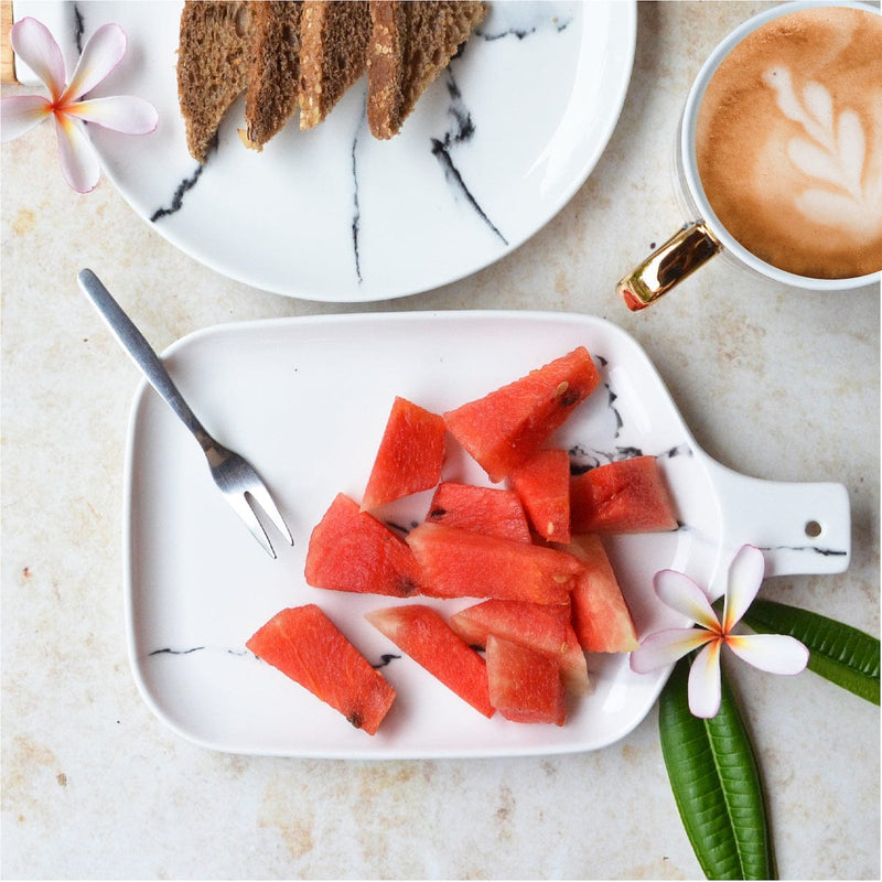 CHICERAMIC Ceramic marble pattern Platter-Small - Ceramic platter, serving platter, fruit platter, snack plate | Plates for dining table & home decor
