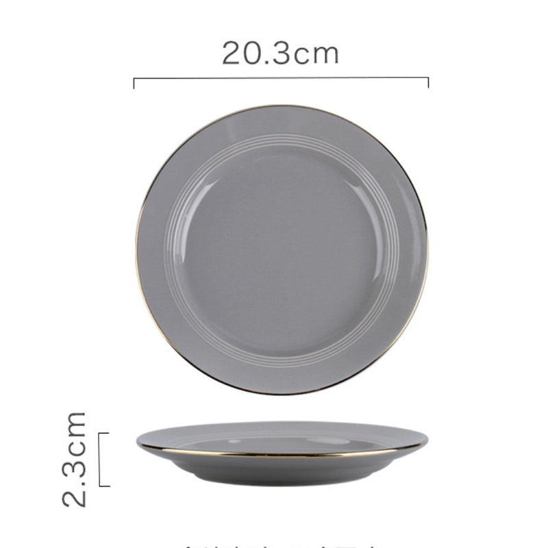 Ceramic Clay Snack Plate Grey 8 Inch - Serving plate, snack plate, dessert plate | Plates for dining & home decor