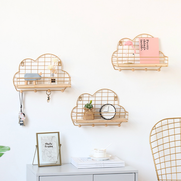 Cloud Shelf Gold - Wall shelf and floating shelf | Shop wall decoration & home decoration items