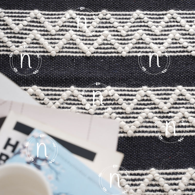 Clover Black and White Rug