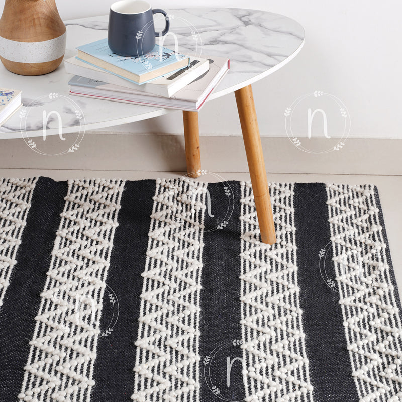 Clover Black and White Rug