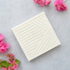 Groove White Marble Coaster Set of 4