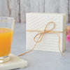 Groove White Marble Coaster Set of 4
