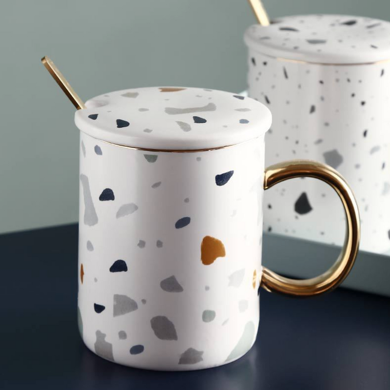 Coffee Mug with Lid- Mug for coffee, tea mug, cappuccino mug | Cups and Mugs for Coffee Table & Home Decor