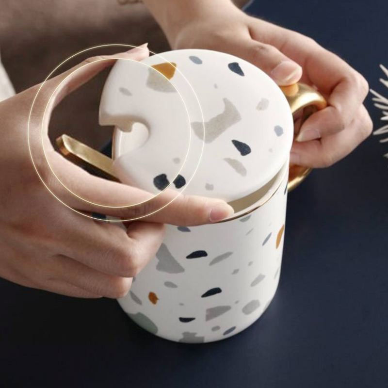 Coffee Mug with Lid- Mug for coffee, tea mug, cappuccino mug | Cups and Mugs for Coffee Table & Home Decor