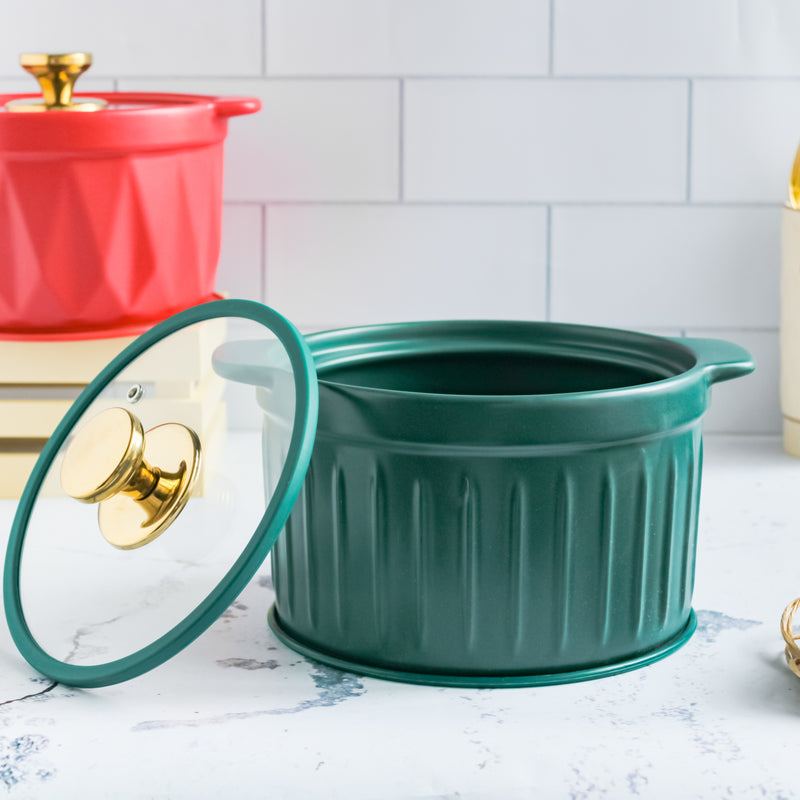 Cooking Pot with Glass Lid Green - Cooking Pot