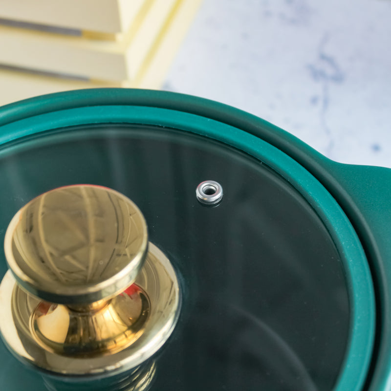 Cooking Pot with Glass Lid Green - Cooking Pot