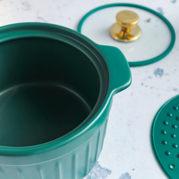 Cooking Pot with Glass Lid Green