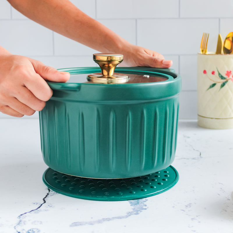Cooking Pot with Glass Lid Green - Cooking Pot