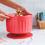 Cooking Pot with Glass Lid Red - Cooking Pot