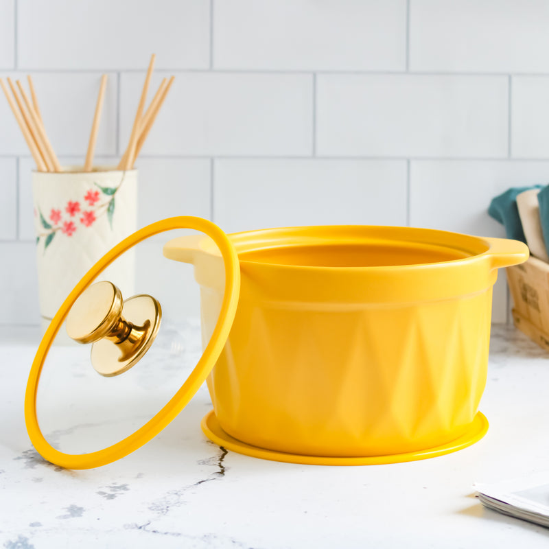 Cooking Pot with Lid Yellow - Cooking Pot