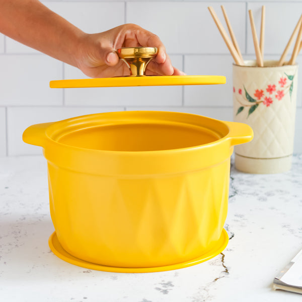 Cooking Pot with Lid Yellow - Cooking Pot
