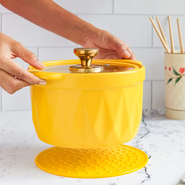 Cooking Pot with Lid Yellow - Cooking Pot