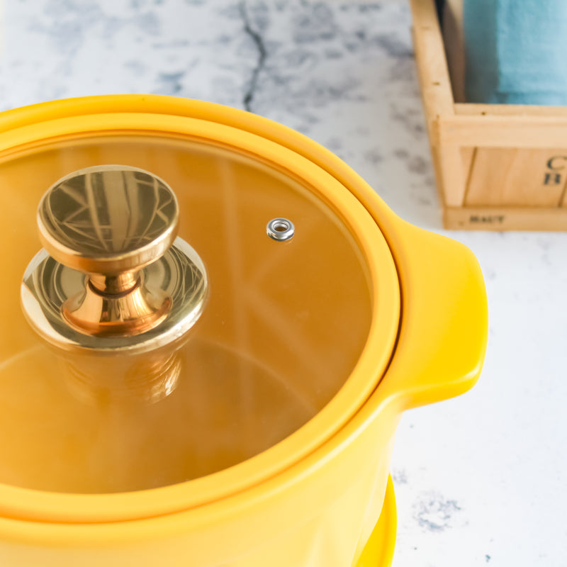 Cooking Pot with Lid Yellow - Cooking Pot