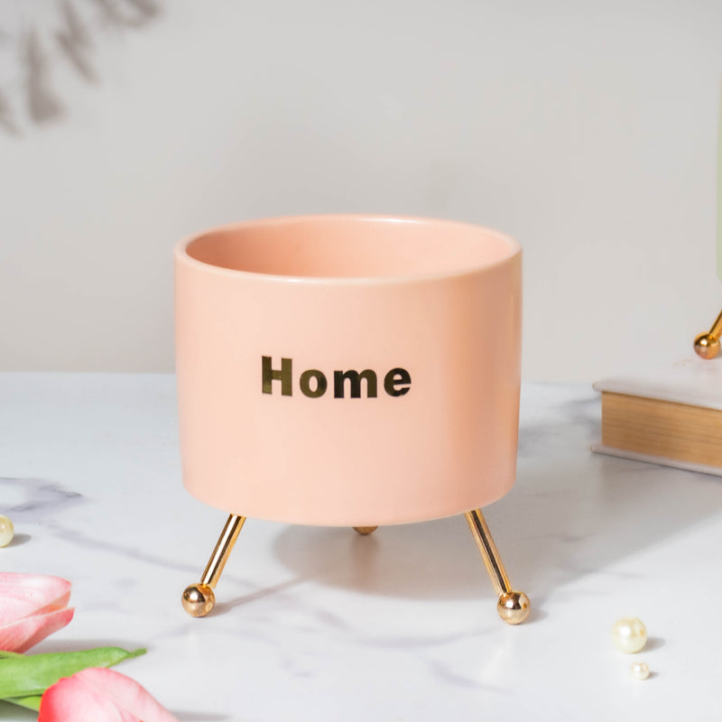Home Ceramic Planter With Stand Pink - Indoor planters and flower pots | Home decor items
