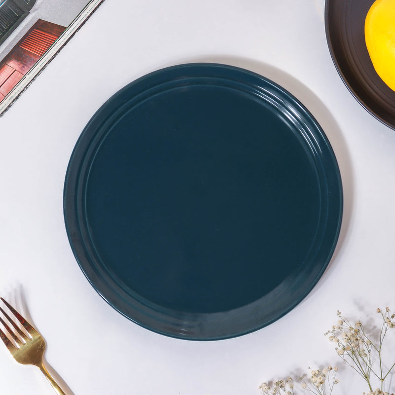 Azurine Prussian Blue Glossy Snack Plate 8 Inch - Serving plate, snack plate, dessert plate | Plates for dining & home decor