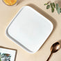 Ceramic Square Dining Plate White - Serving plate, rice plate, ceramic dinner plates| Plates for dining table & home decor
