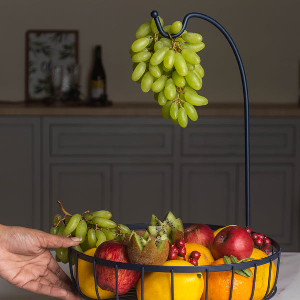 Wire Fruit Holder Basket with Banana Hanger - Basket | Fruit basket