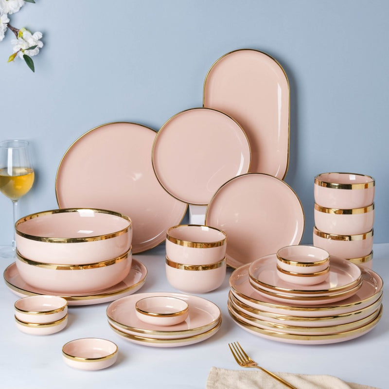 VERA Pink 27 Piece Dinner Set For 6