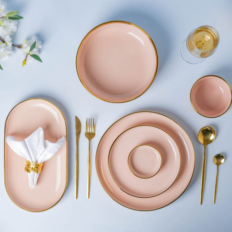 VERA Pink 27 Piece Dinner Set For 6