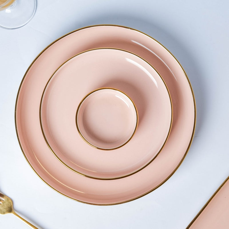 VERA Pink 27 Piece Dinner Set For 6