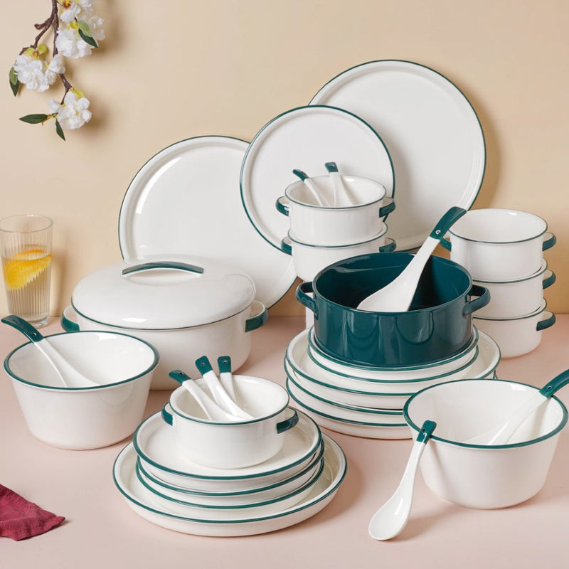 Green Toujours 31 Piece Dinner Set For 6