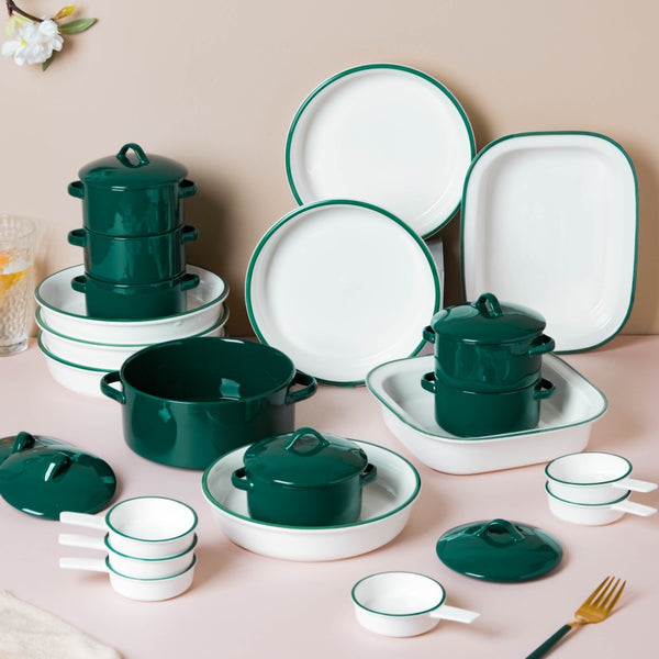 Green Toujours 21 Piece Pasta Snack Set For 6