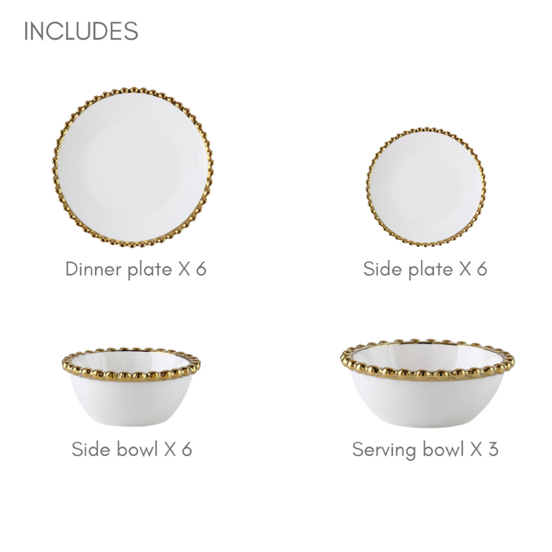 Elysian 21 Piece Dinner Set For 6