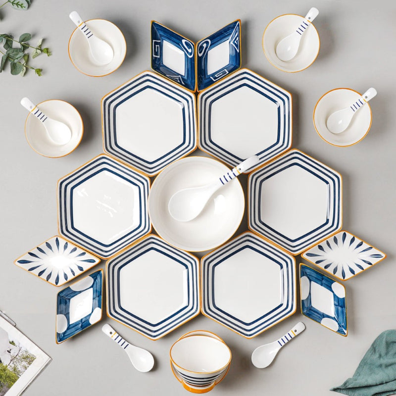 Stripes Nitori 26 Piece Snack Set For 6