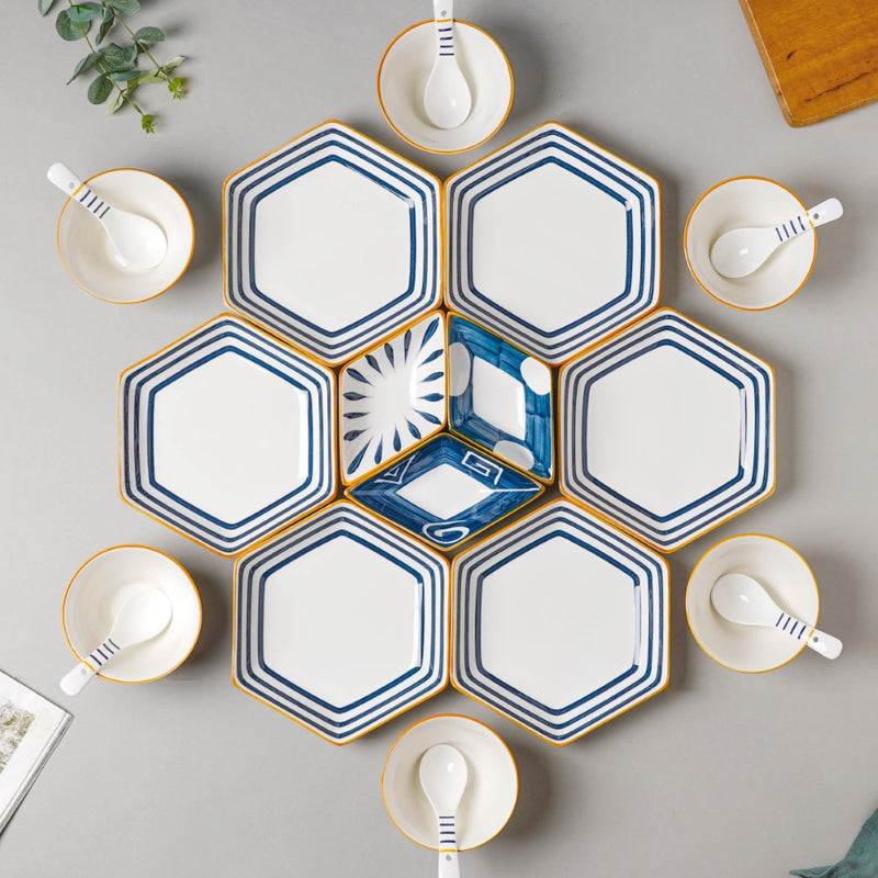 Stripes Nitori 26 Piece Snack Set For 6