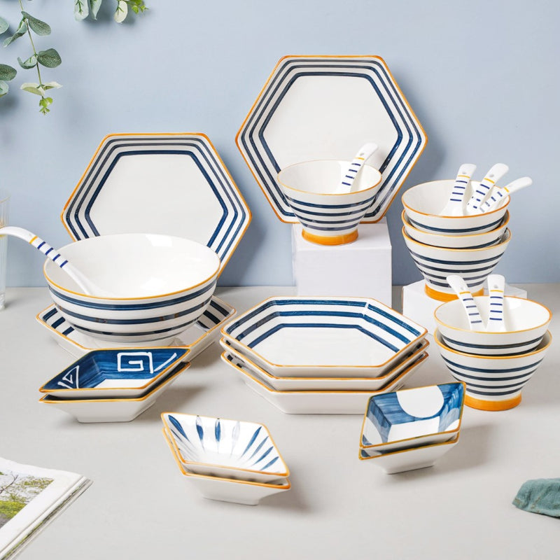 Stripes Nitori 26 Piece Snack Set For 6