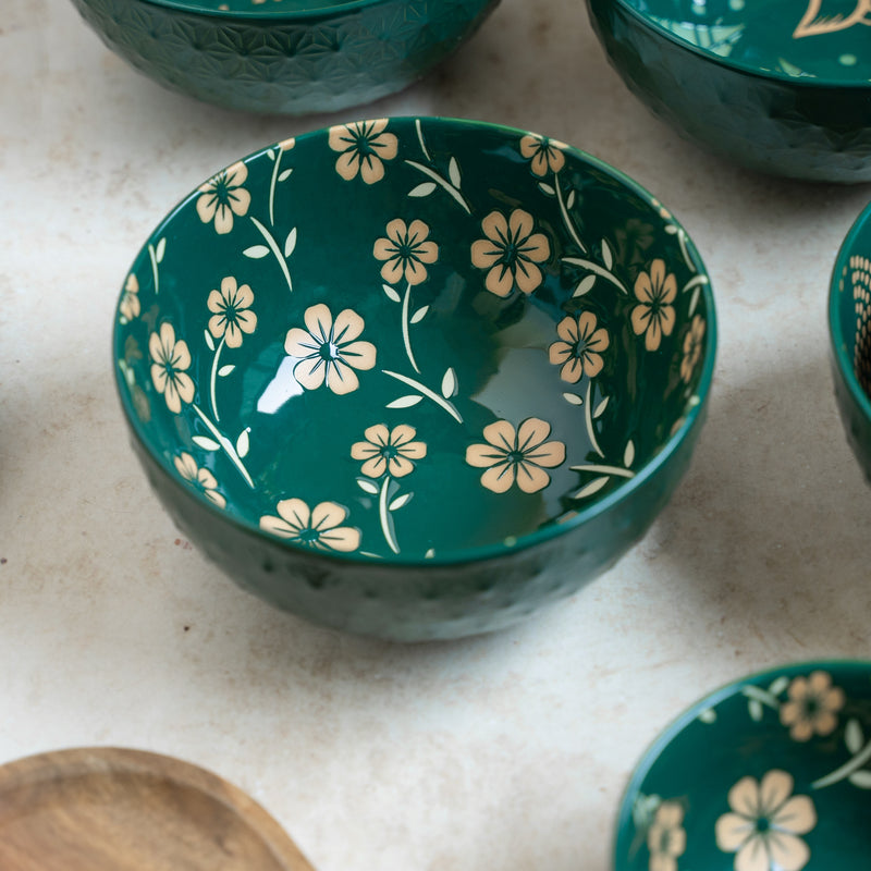 Natura Bowls Green - Bowl, ceramic bowl, serving bowls, noodle bowl, salad bowls, bowl for snacks, large serving bowl | Bowls for dining table & home decor