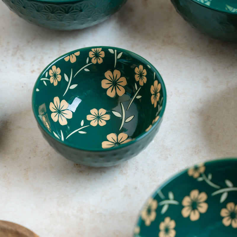 Natura Bowls Green - Bowl, ceramic bowl, serving bowls, noodle bowl, salad bowls, bowl for snacks, large serving bowl | Bowls for dining table & home decor