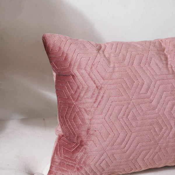 Eclectic Rectangle Velvet Cushion Cover Dusty Pink 12x18 inch