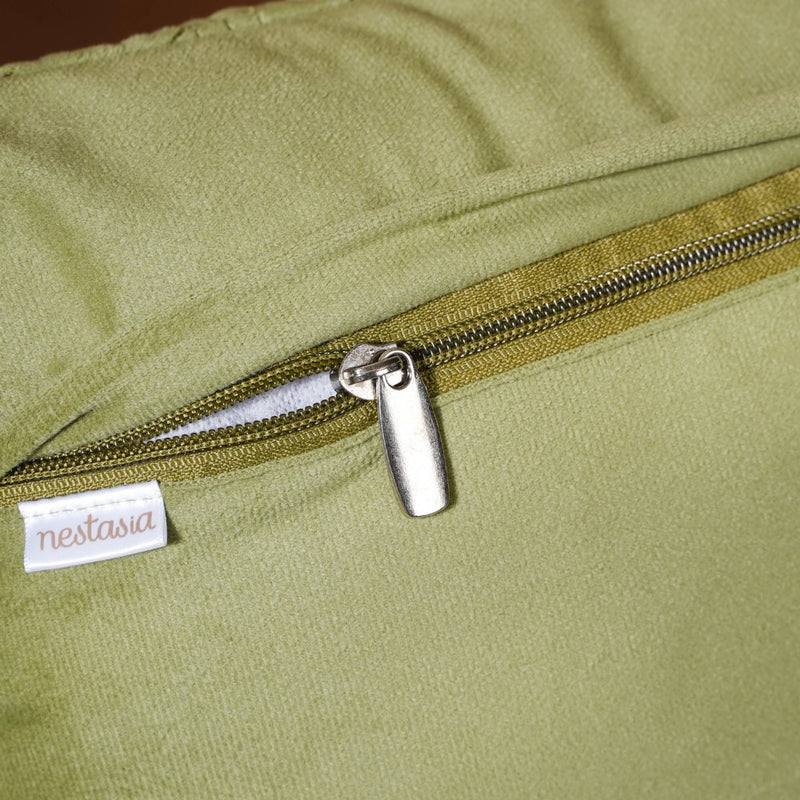 Eclectic Rectangle Velvet Cushion Cover Green 12x18 inch