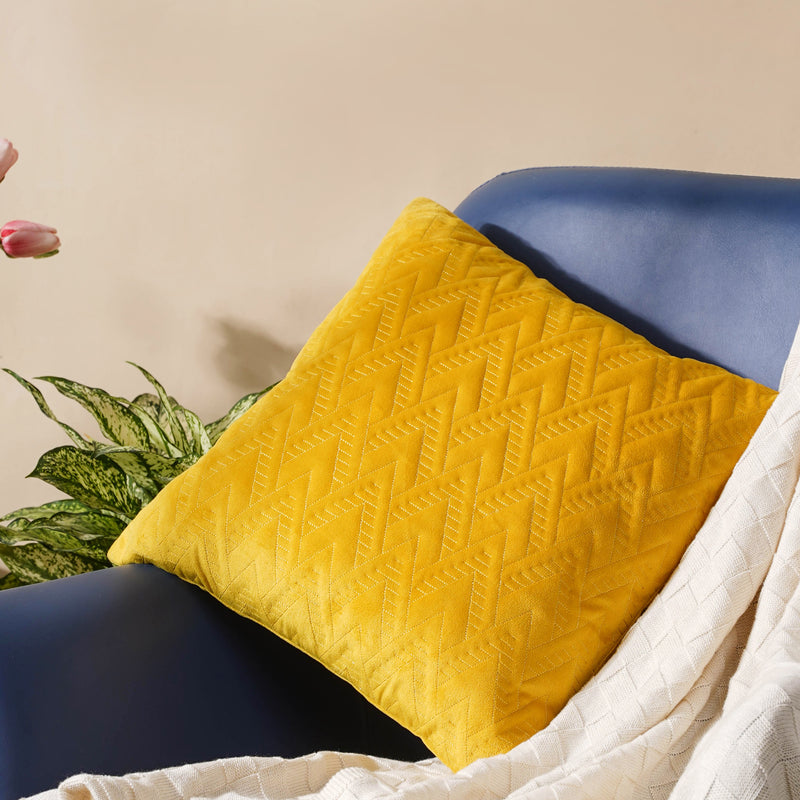 Geometric Sunshine Yellow Cushion Cover 16 inch