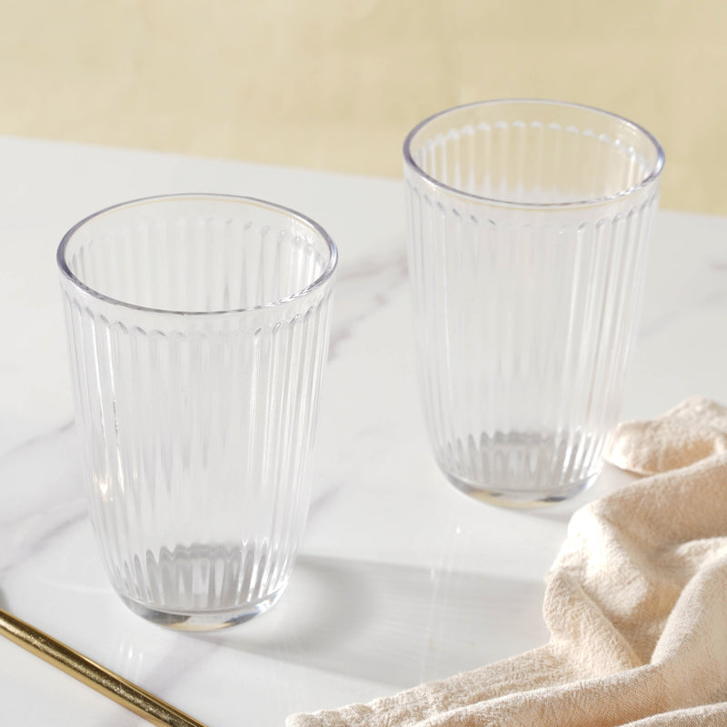 Transparent Drinking Glass Set of 2