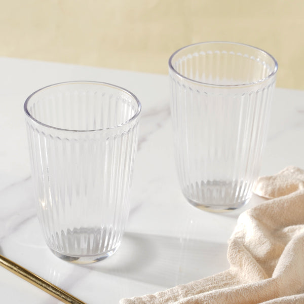 Transparent Drinking Glass Set of 2