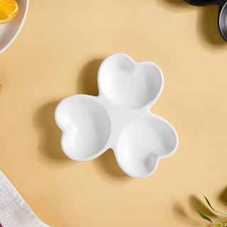 Floral Section Dip Plate White