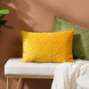 Eclectic Rectangle Velvet Cushion Cover Yellow 12x18 inch
