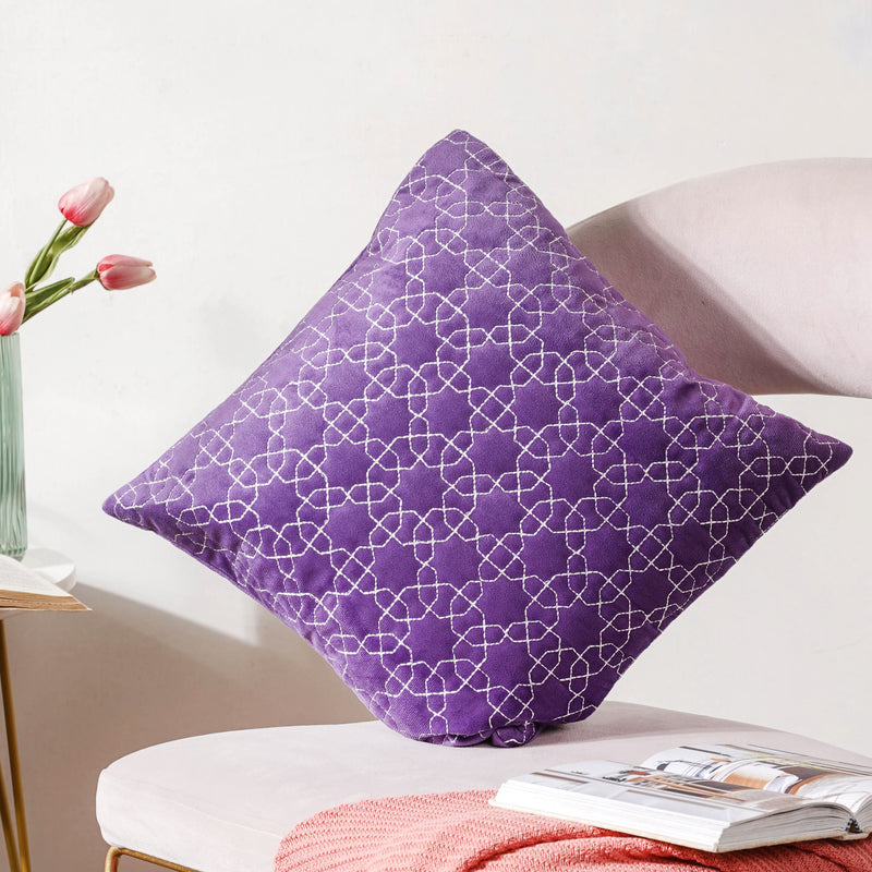 Violet Abstract Cushion Cover 16 inch