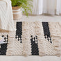 Beige and Black Living Room Mat