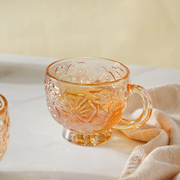 Amber Tea Cup Set of 2- Tea cup, coffee cup, cup for tea | Cups and Mugs for Office Table & Home Decoration